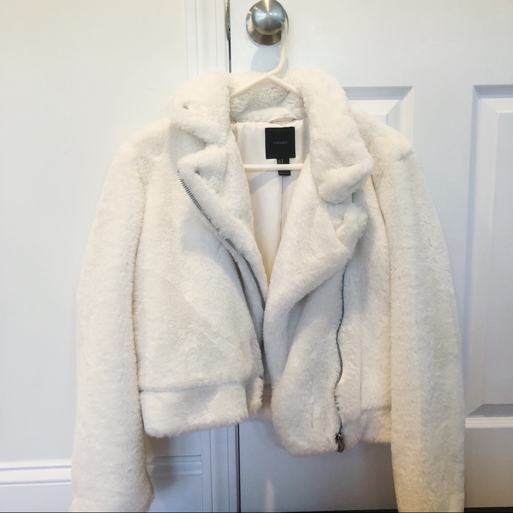White Faux Fur Coat